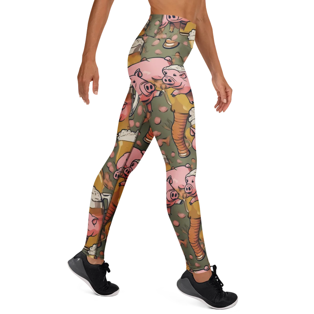 Bacon Brew on Yoga Leggings — Right