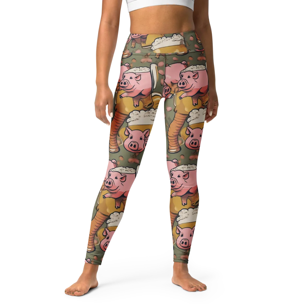 Bacon Brew on Yoga Leggings — Front