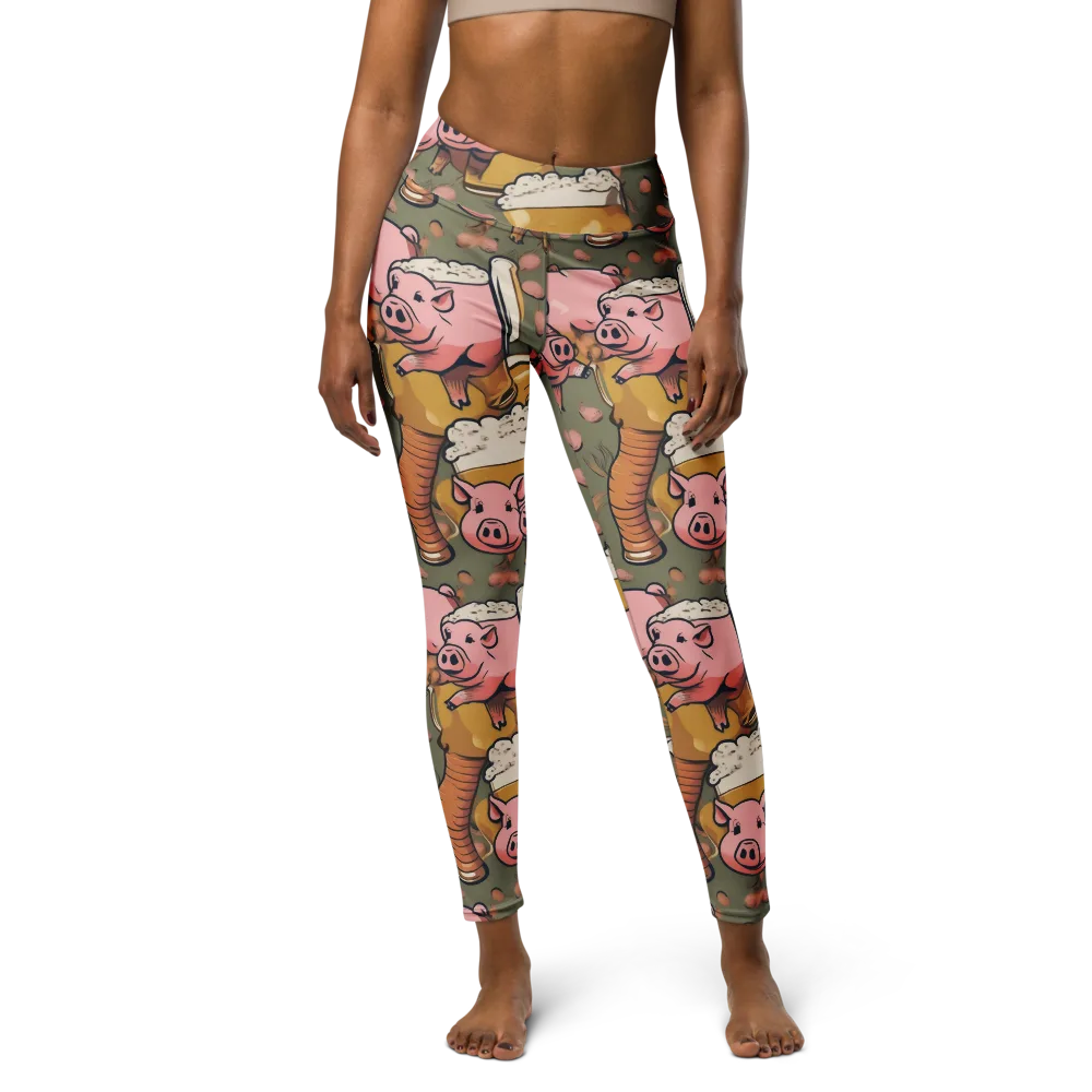 Bacon Brew on Yoga Leggings — Front