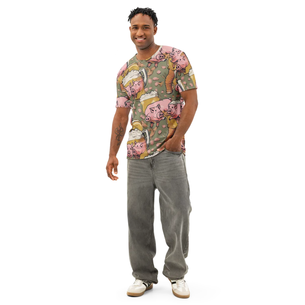 Bacon Brew on Men's Cotton Crew Neck T-Shirt — Front