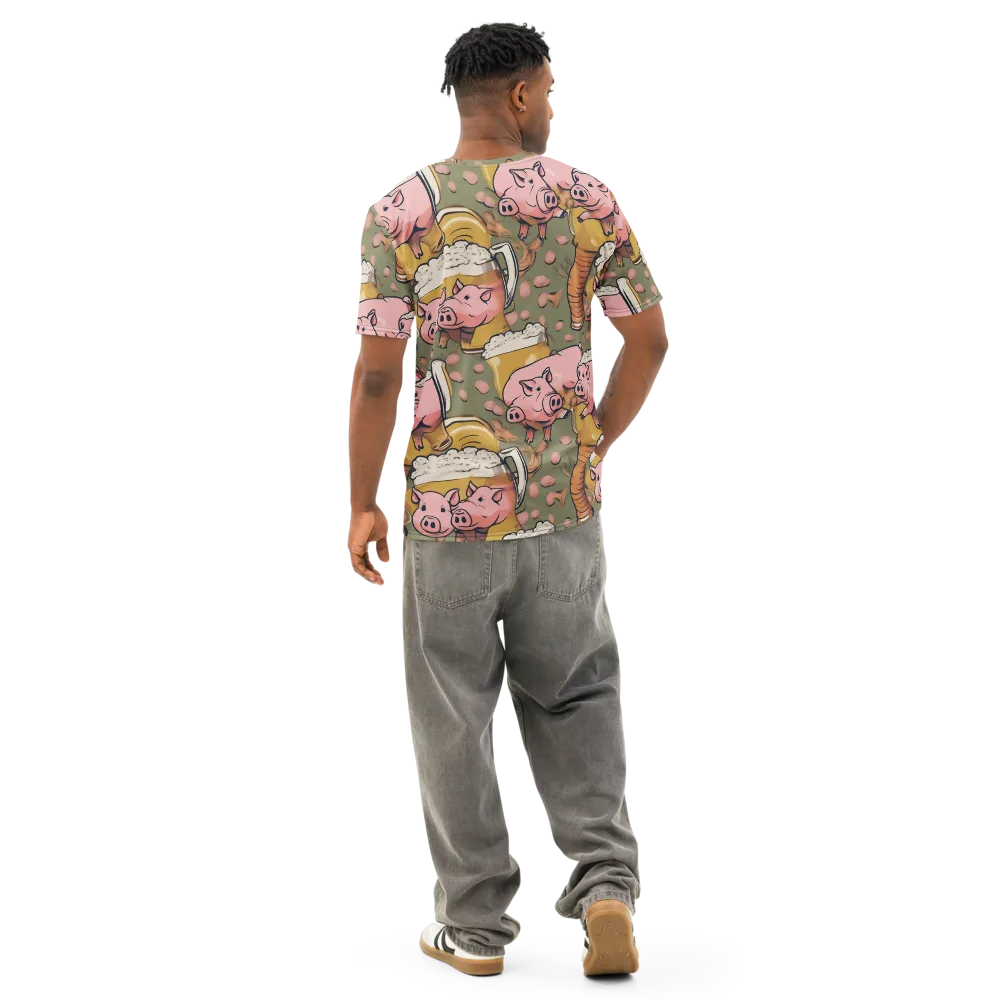Bacon Brew on Men's Cotton Crew Neck T-Shirt — Back