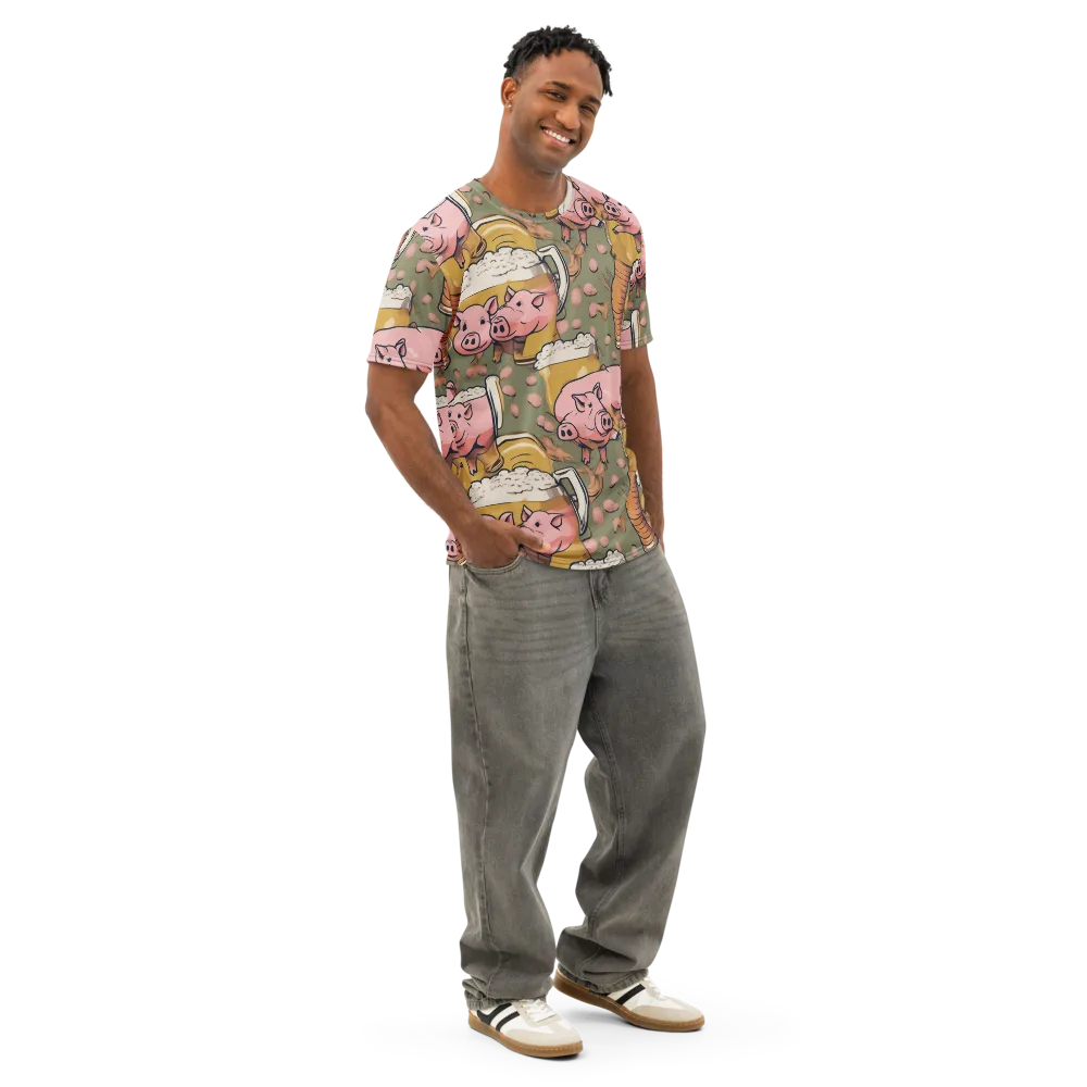 Bacon Brew on Men's Cotton Crew Neck T-Shirt — Right Front