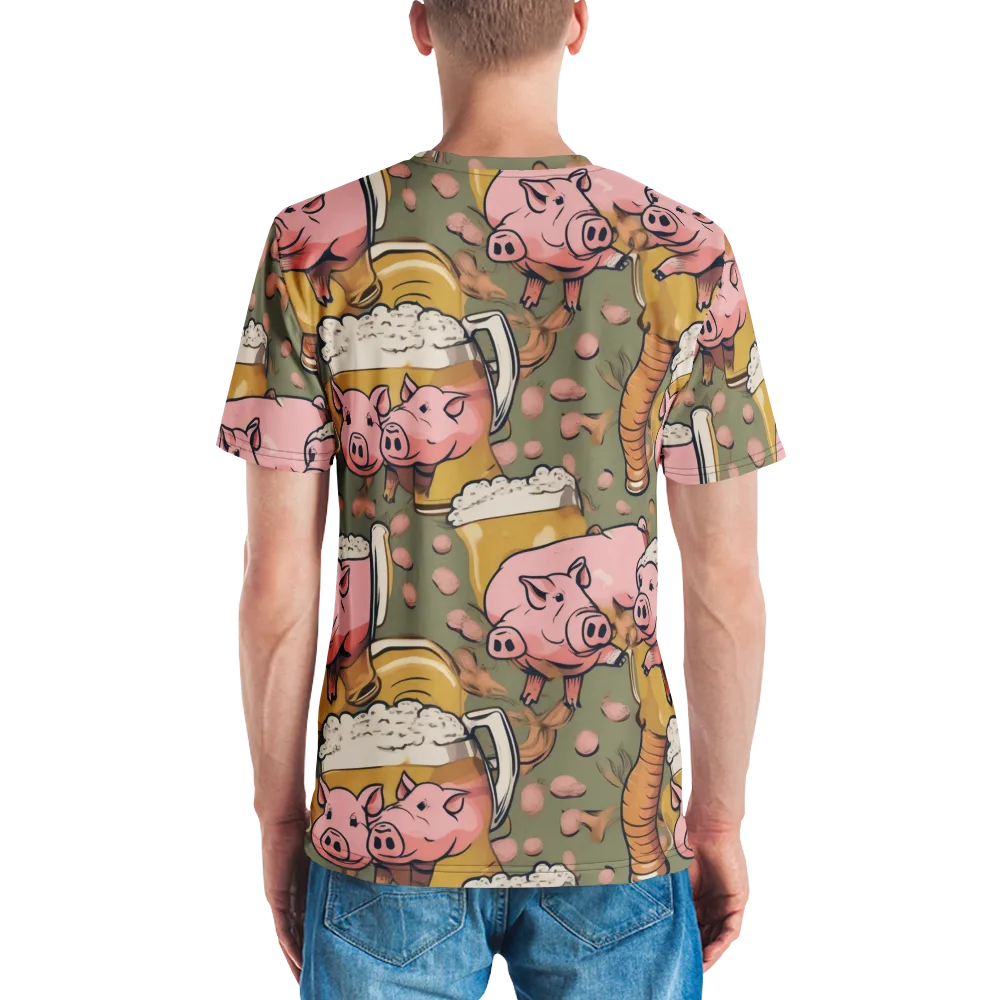Bacon Brew on Men's Crew Neck T-Shirt — Back