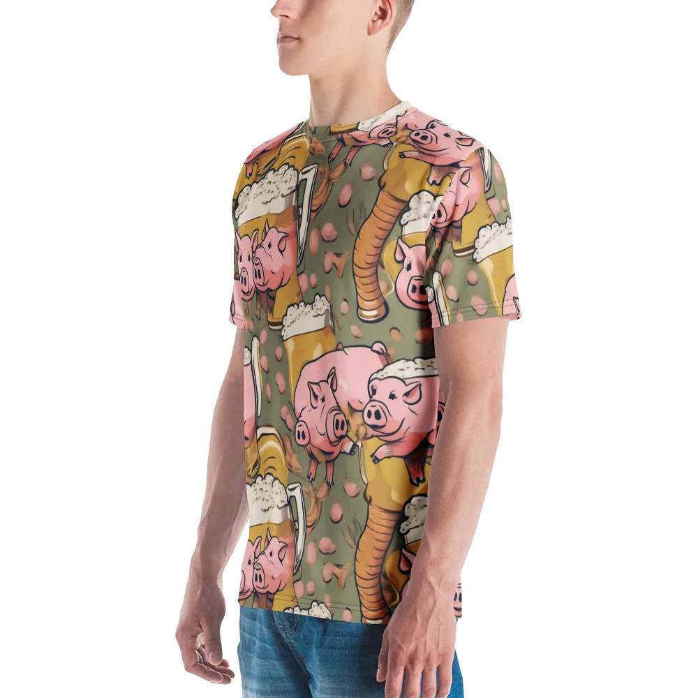 Bacon Brew on Men's Crew Neck T-Shirt — Left