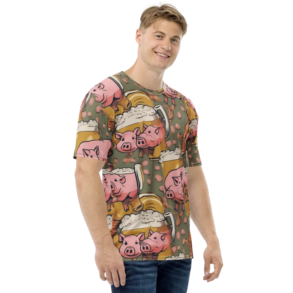 Bacon Brew on Men's Crew Neck T-Shirt — Right