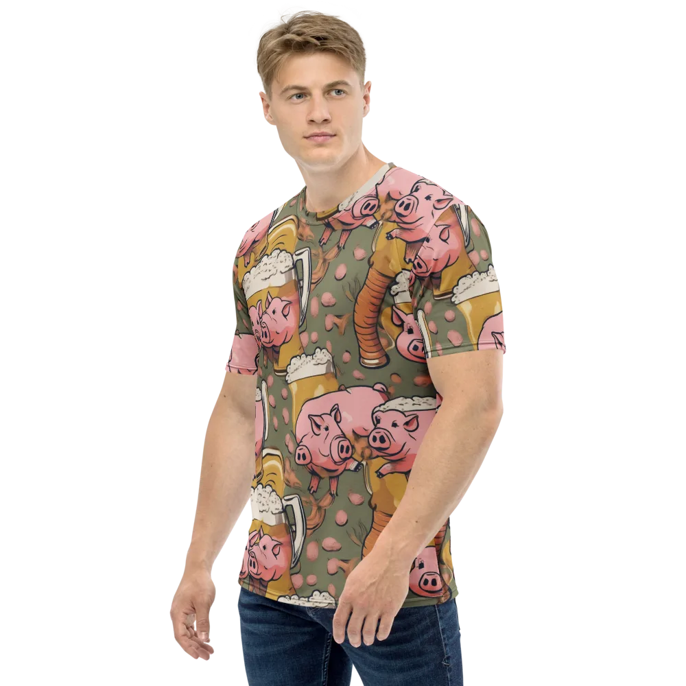Bacon Brew on Men's Crew Neck T-Shirt — Left