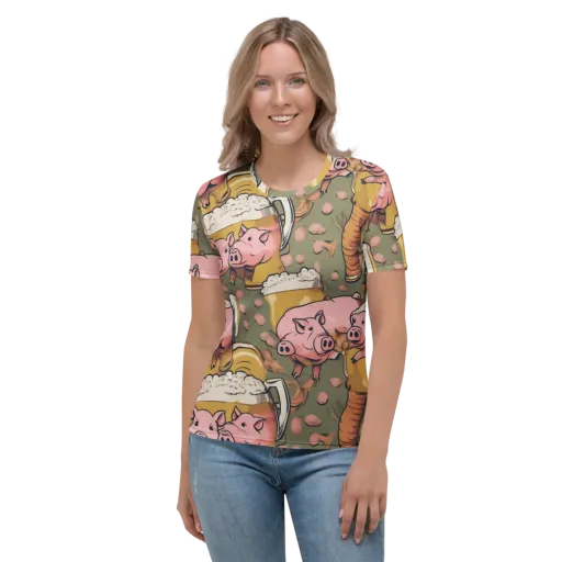 Bacon Brew on a Women's Crew Neck T-Shirt