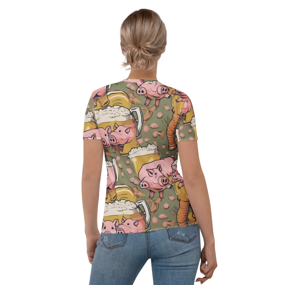 Bacon Brew on Women's Crew Neck T-Shirt — Back