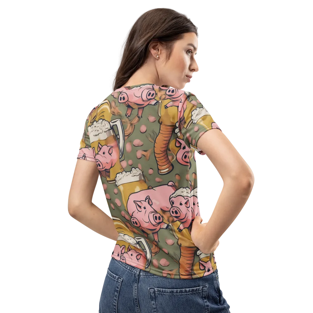 Bacon Brew on Women's Crew Neck T-Shirt — Back
