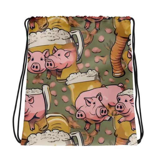Bacon Brew on a Drawstring Bag