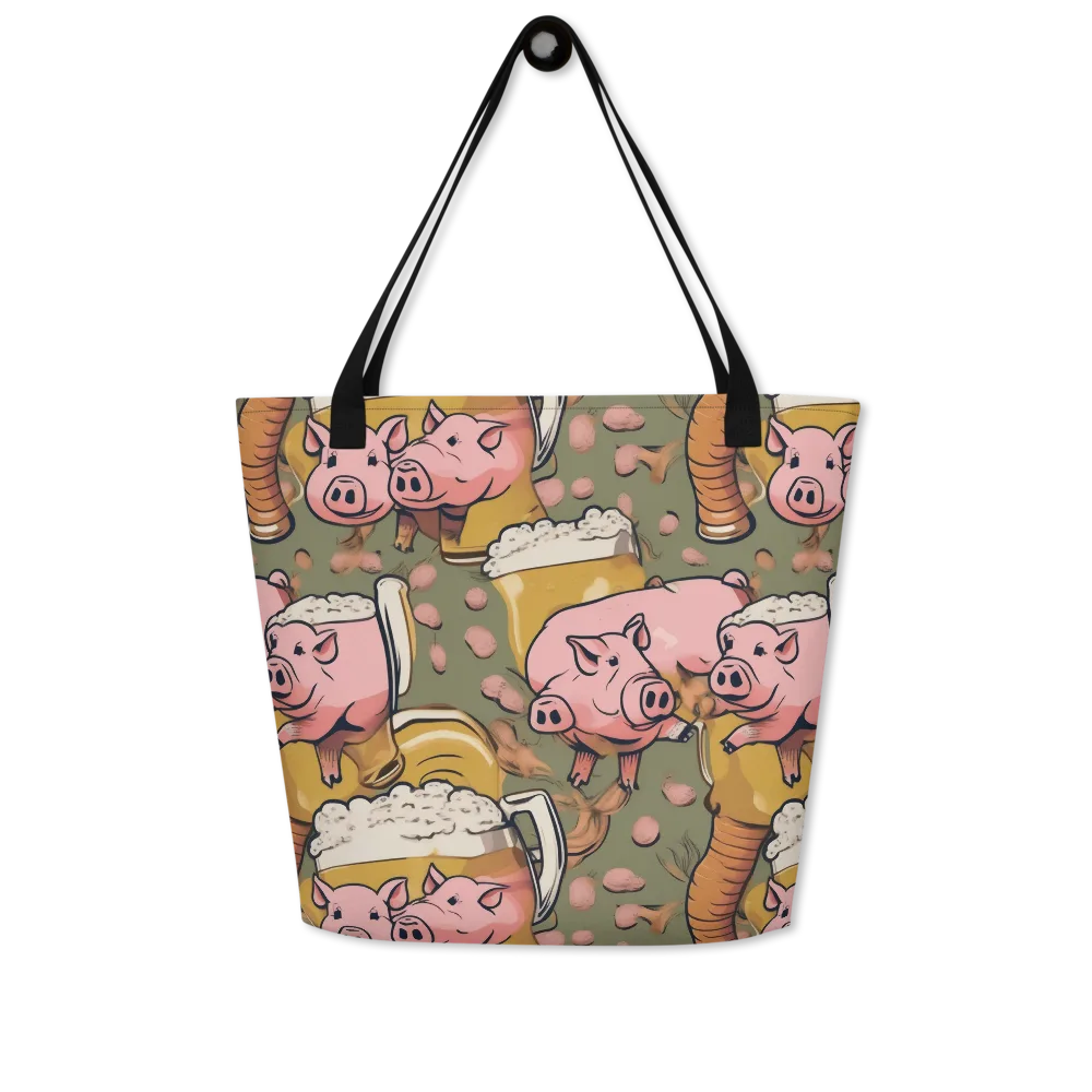 Bacon Brew on Large Tote Bag W/ Pocket — Front