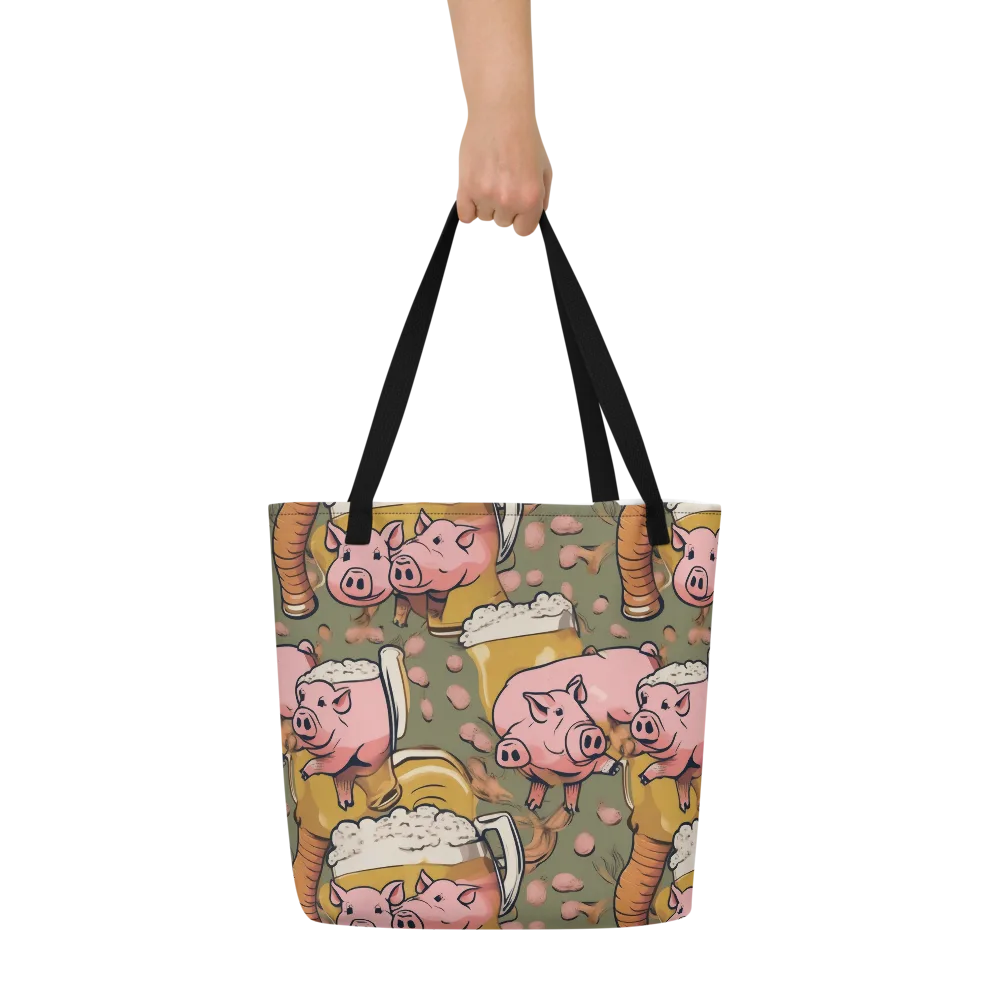 Bacon Brew on Large Tote Bag W/ Pocket — Front