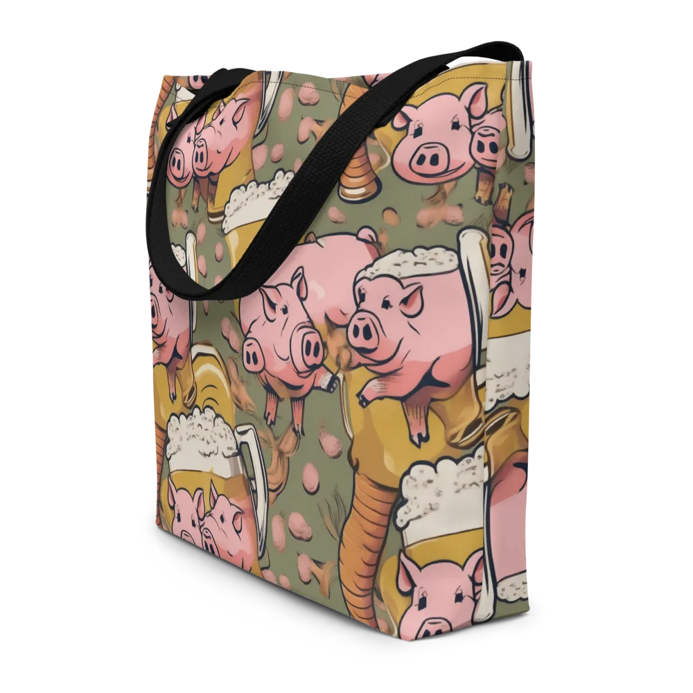 Bacon Brew on Large Tote Bag W/ Pocket — Front