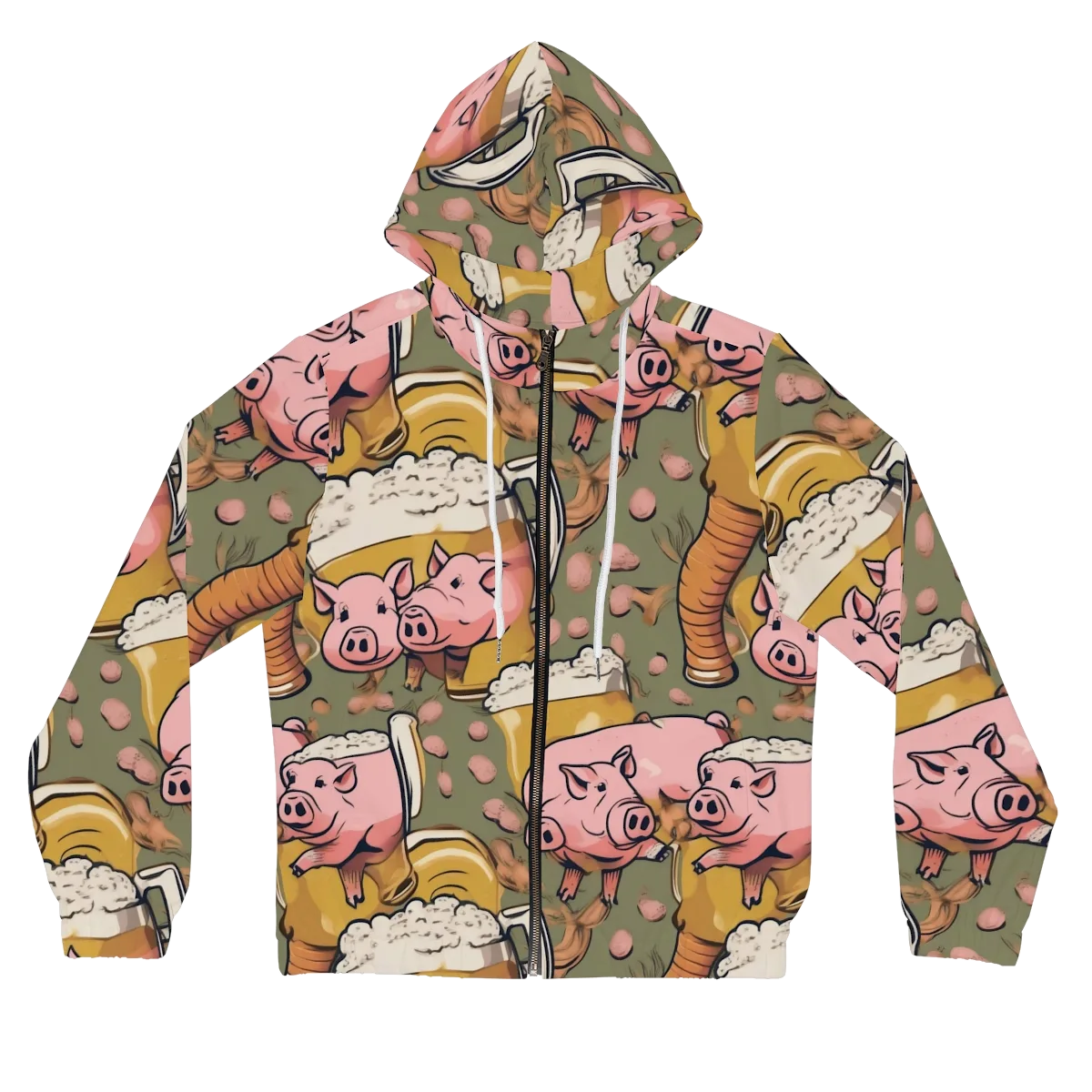 Bacon Brew on Women's Full-Zip Hoodie — Front
