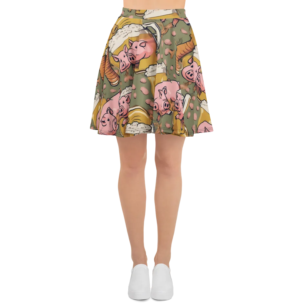 Bacon Brew on Skater Skirt — Front