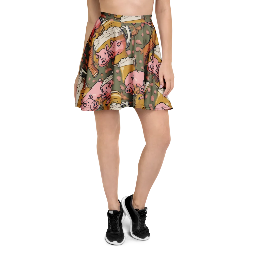 Bacon Brew on Skater Skirt — Front