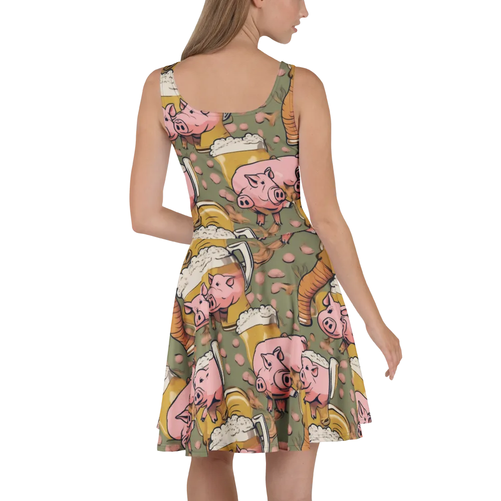 Bacon Brew on Skater Dress — Back