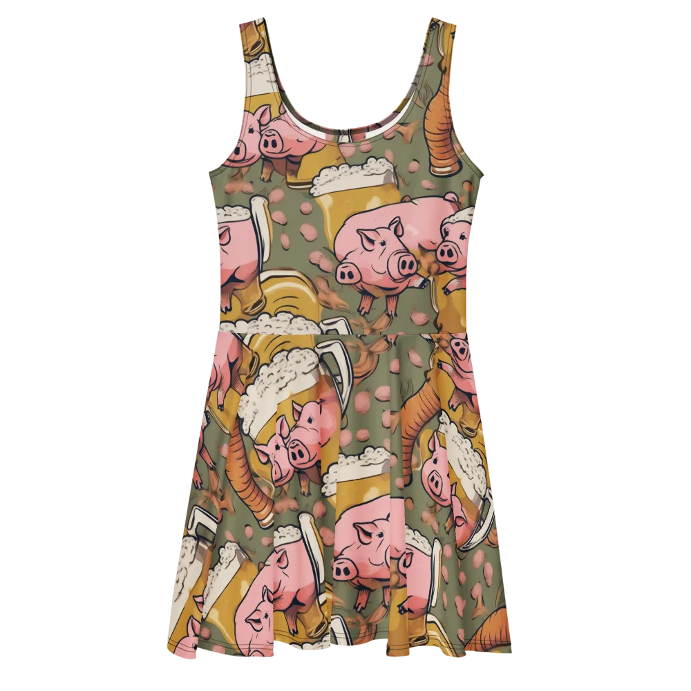 Bacon Brew on Skater Dress — Front
