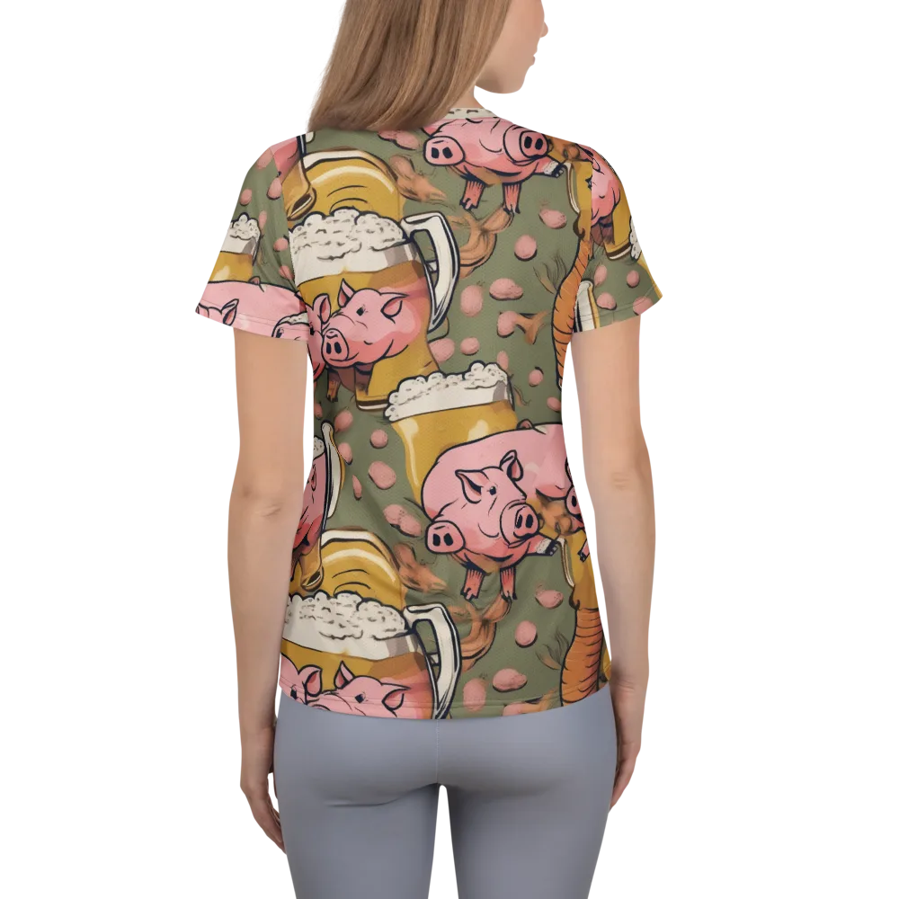Bacon Brew on Women's Athletic T-Shirt — Back