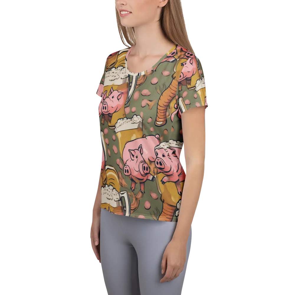 Bacon Brew on Women's Athletic T-Shirt — Left