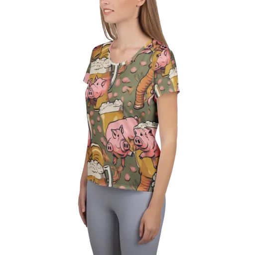 Bacon Brew on a Women's Athletic T-Shirt