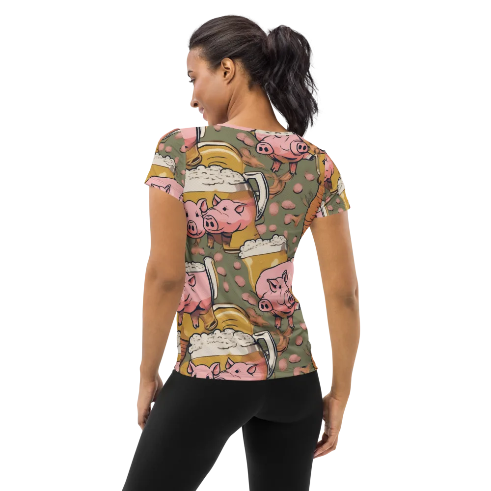 Bacon Brew on Women's Athletic T-Shirt — Back