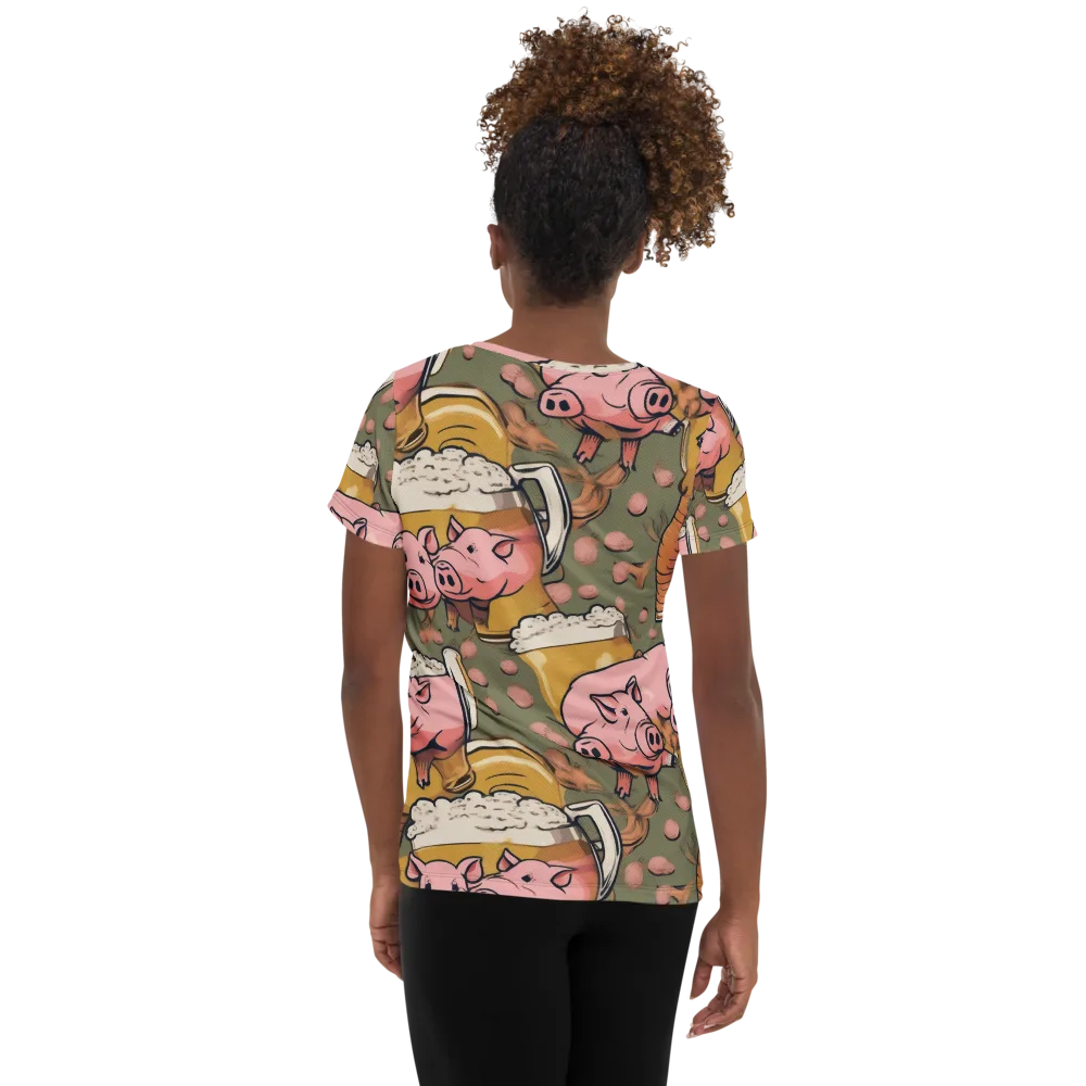Bacon Brew on Women's Athletic T-Shirt — Back
