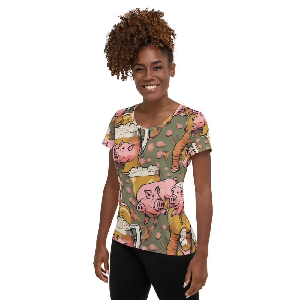 Bacon Brew on Women's Athletic T-Shirt — Left