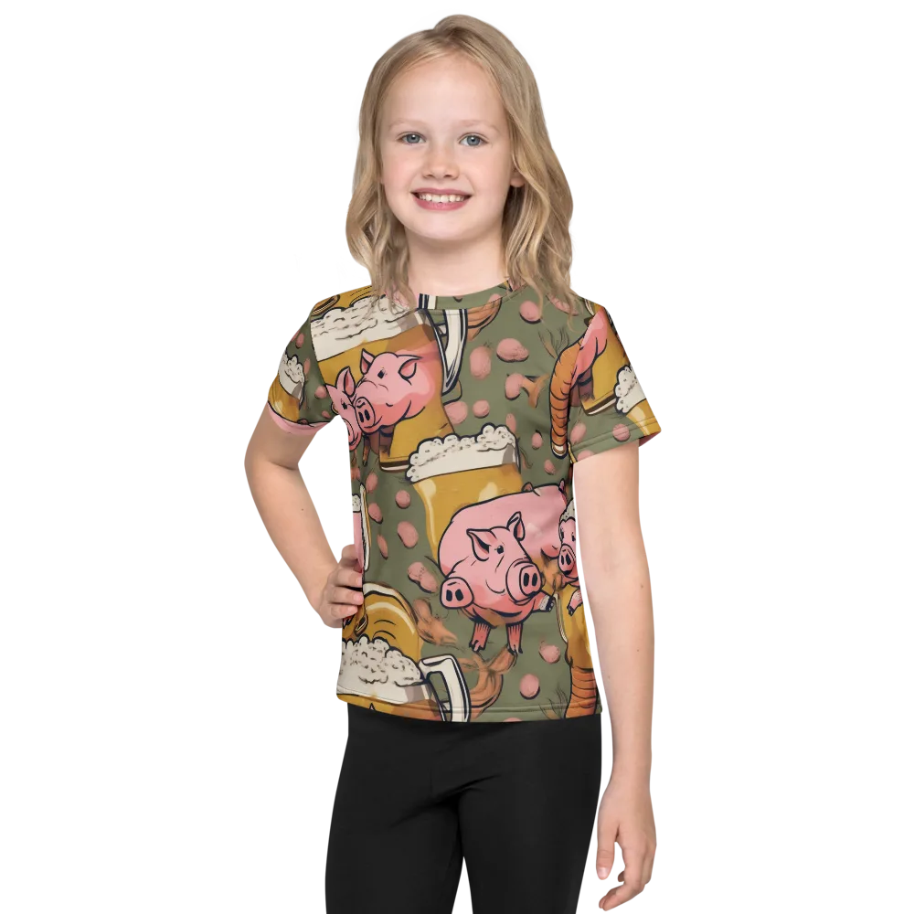 Bacon Brew on Kids Crew Neck T-Shirt — Front