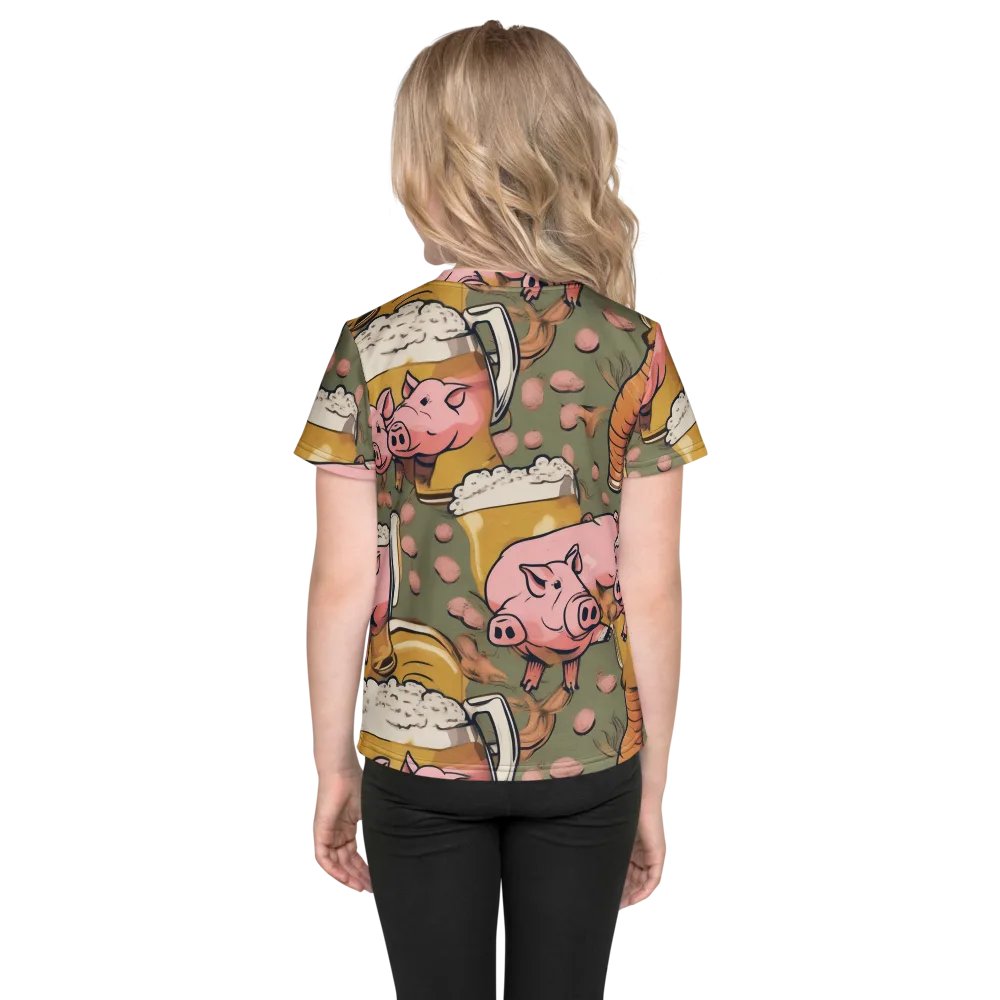 Bacon Brew on Kids Crew Neck T-Shirt — Back