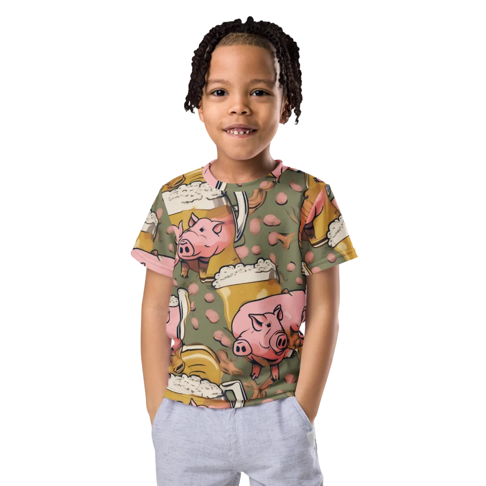 Bacon Brew on Kids Crew Neck T-Shirt — Front