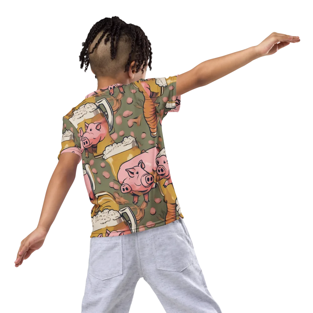 Bacon Brew on Kids Crew Neck T-Shirt — Back