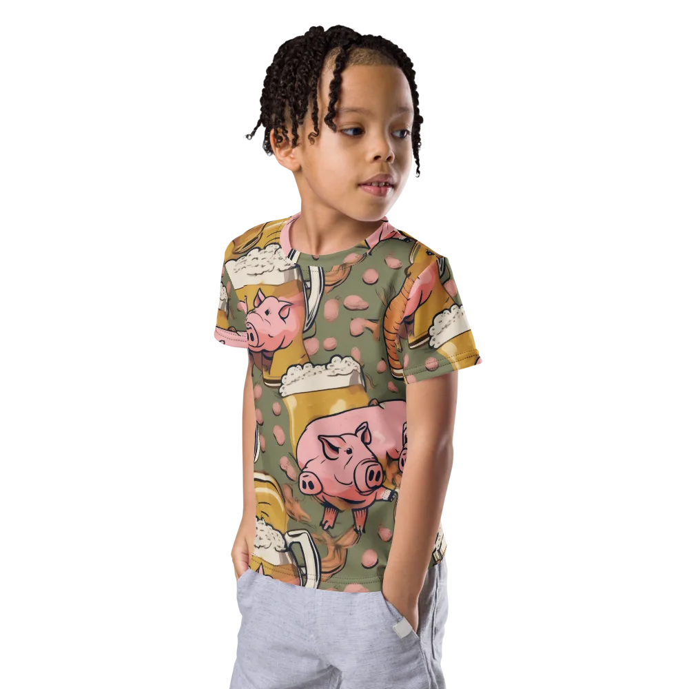 Bacon Brew on Kids Crew Neck T-Shirt — Left Front