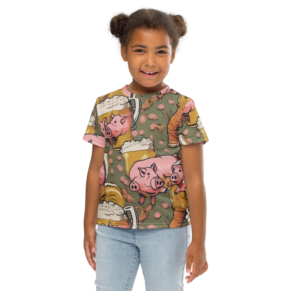 Bacon Brew on Kids Crew Neck T-Shirt — Front