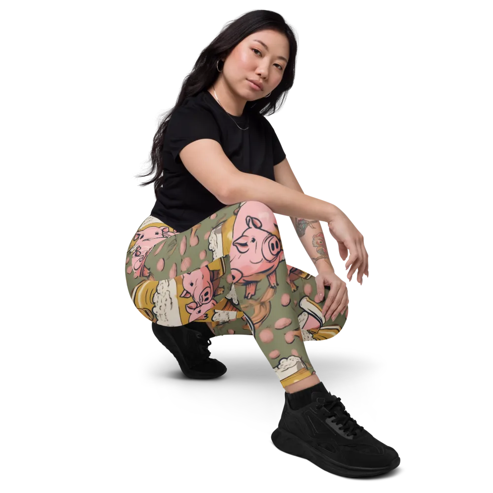 Bacon Brew on Leggings with Pockets — Right Front