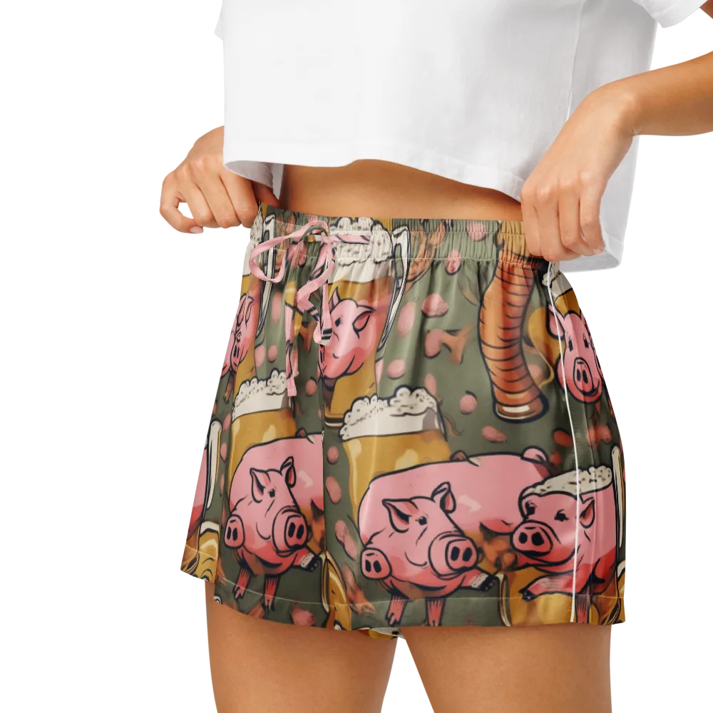 Bacon Brew on Women's Pajama Shorts — Left