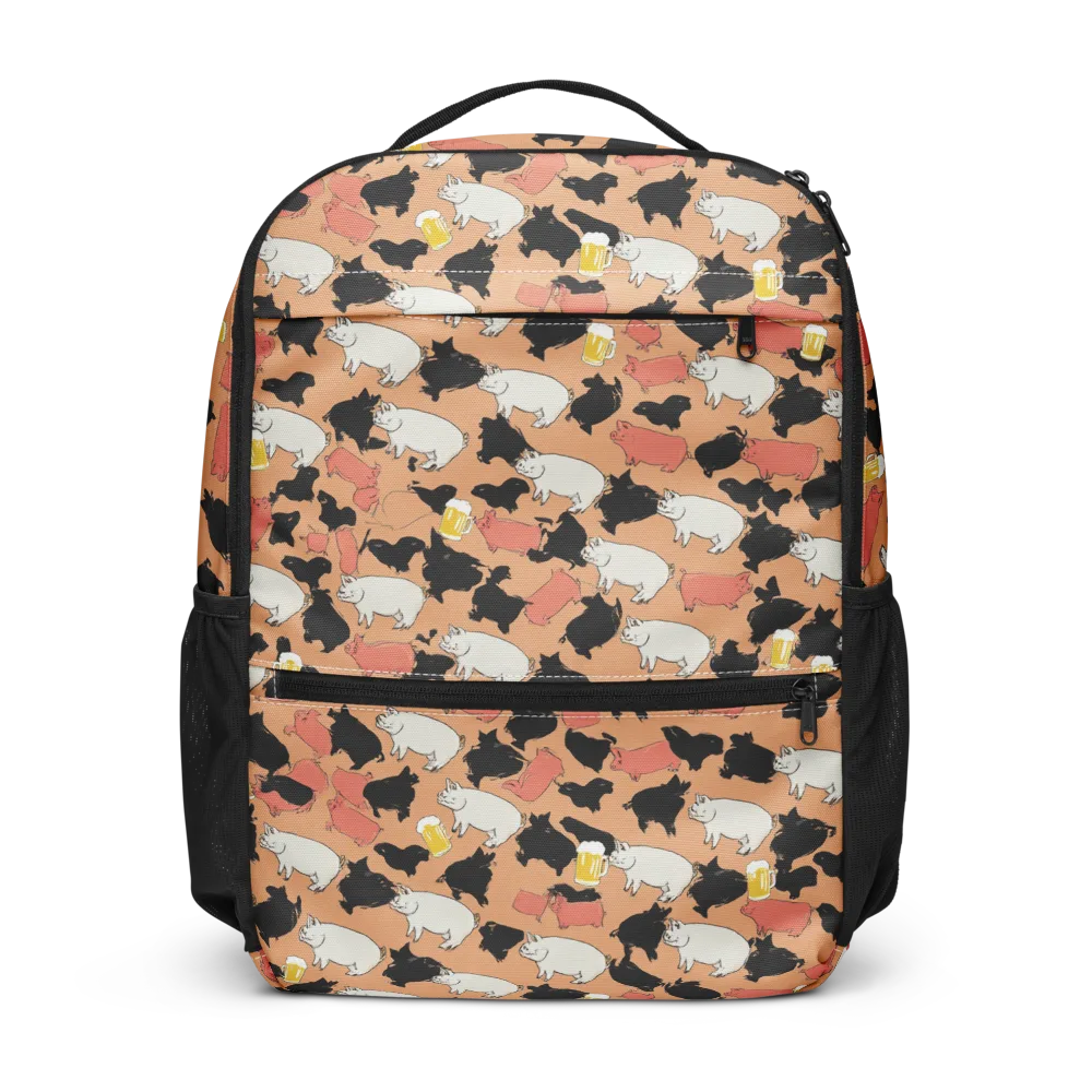 Porcine Party on Utility Backpack — Front