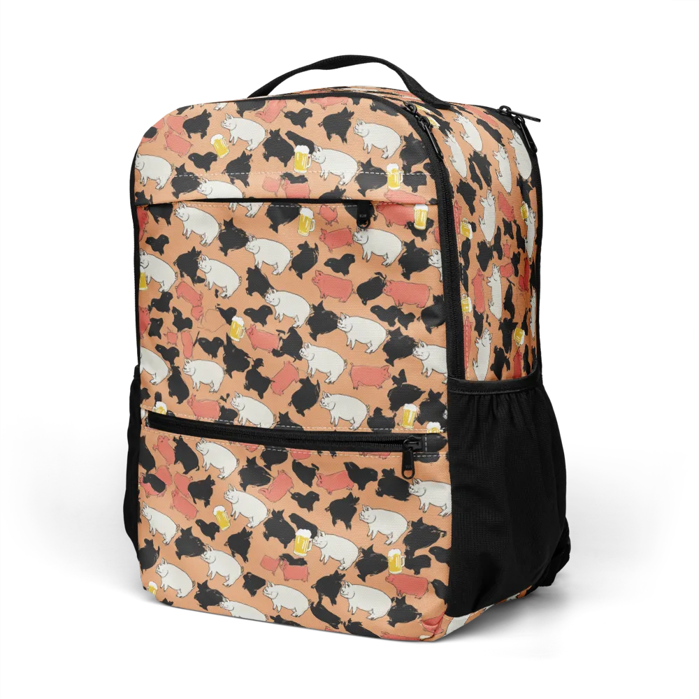 Porcine Party on Utility Backpack — Left Front