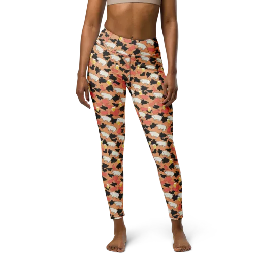 Porcine Party on a Yoga Leggings