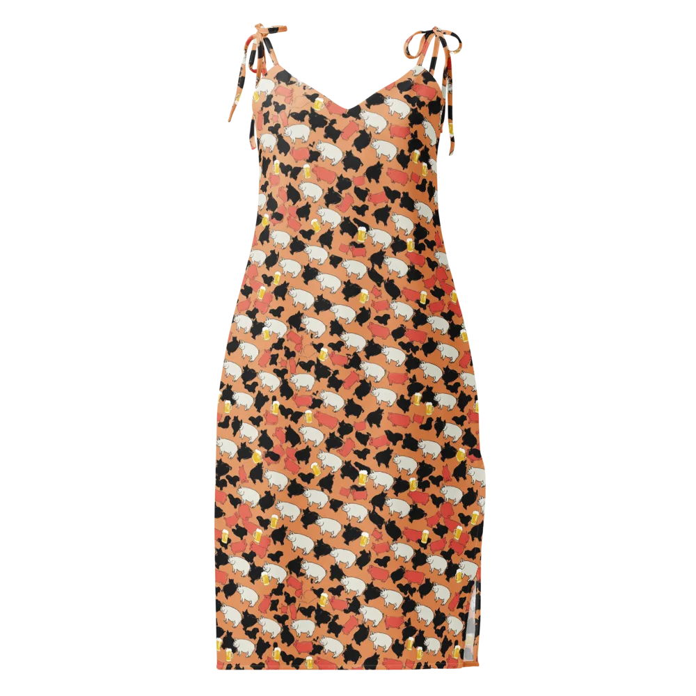 Porcine Party on Slip Dress — Front