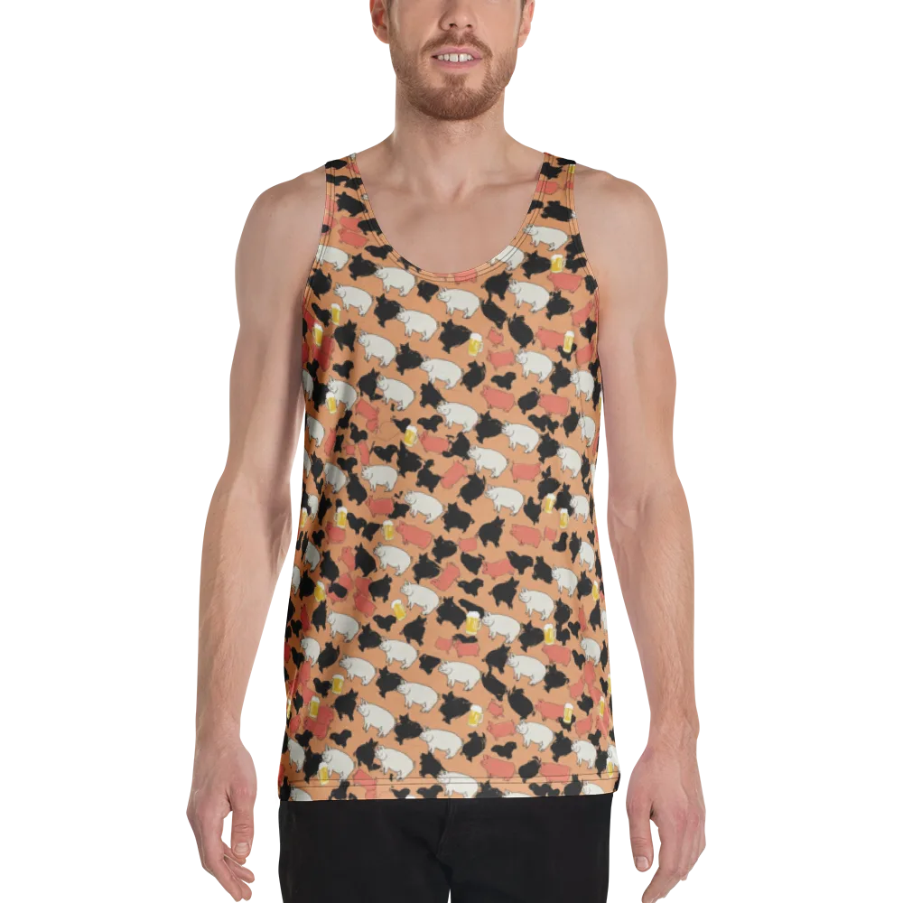 Porcine Party on Men's Tank Top — Front