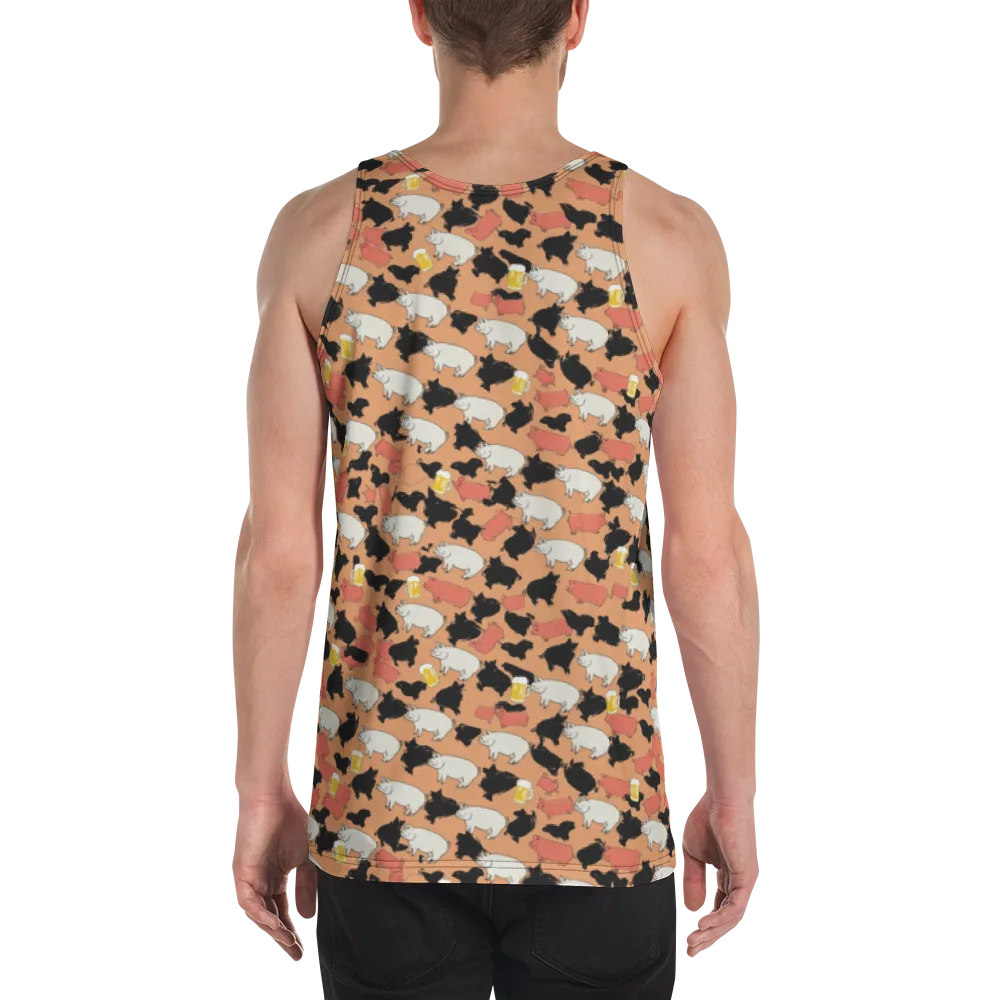 Porcine Party on Men's Tank Top — Back