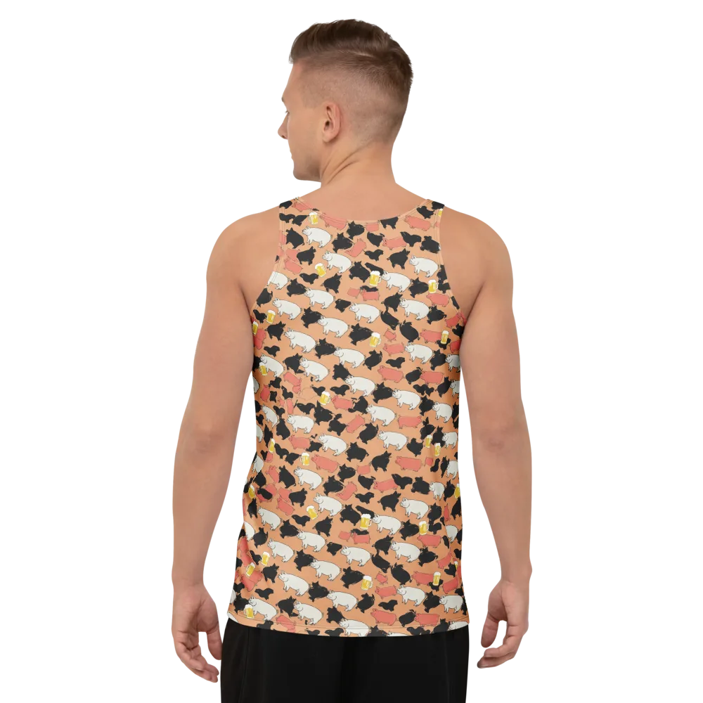 Porcine Party on Men's Tank Top — Back