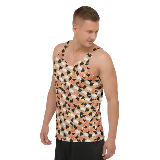 Porcine Party on a Men's Tank Top