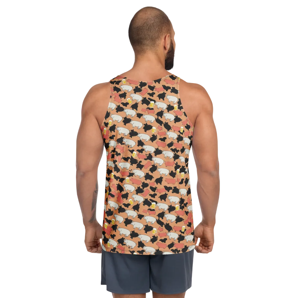 Porcine Party on Men's Tank Top — Back