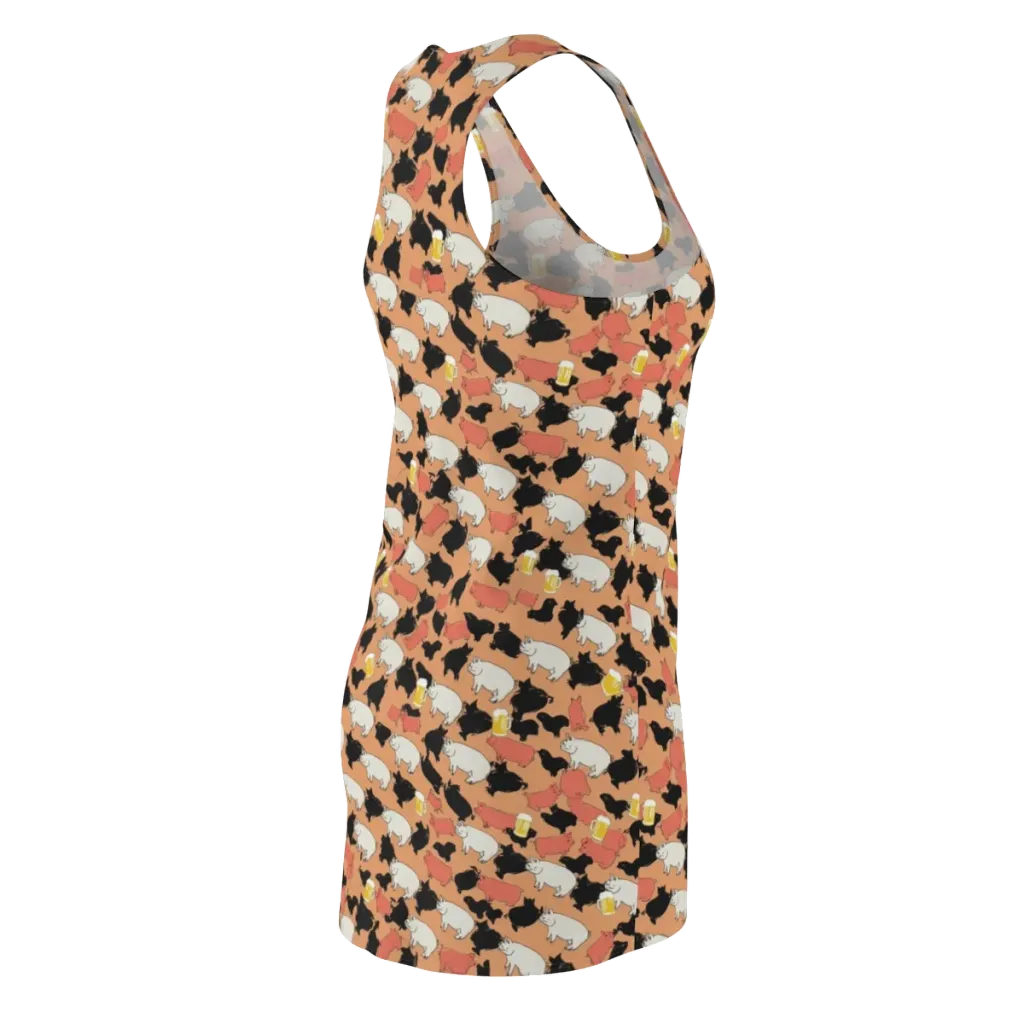 Porcine Party on Racerback Dress — Back Side