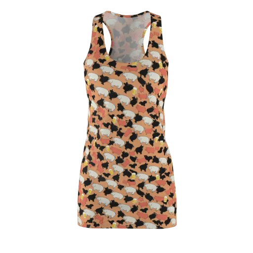 Porcine Party on a Racerback Dress