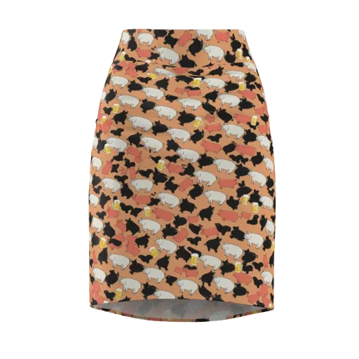 Porcine Party on a Pencil Skirt