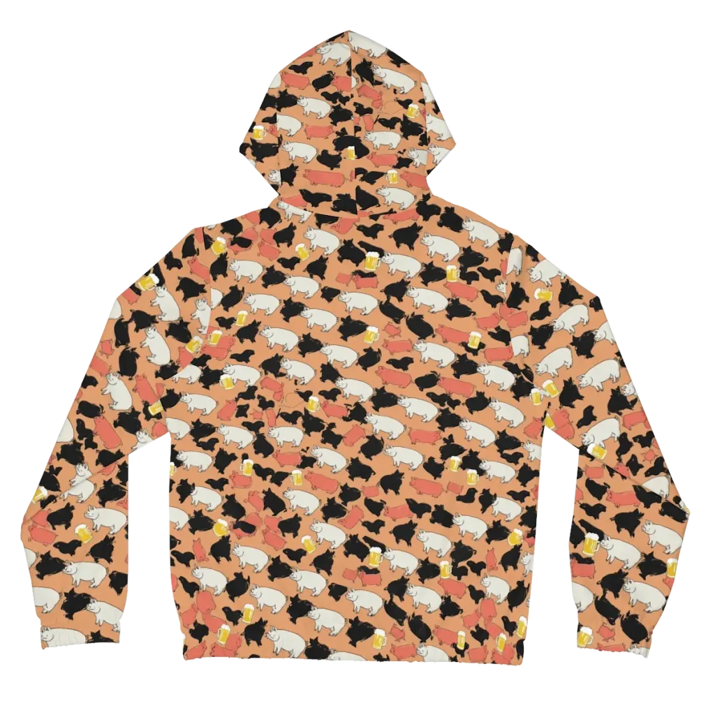 Porcine Party on Women's Full-Zip Hoodie — Back