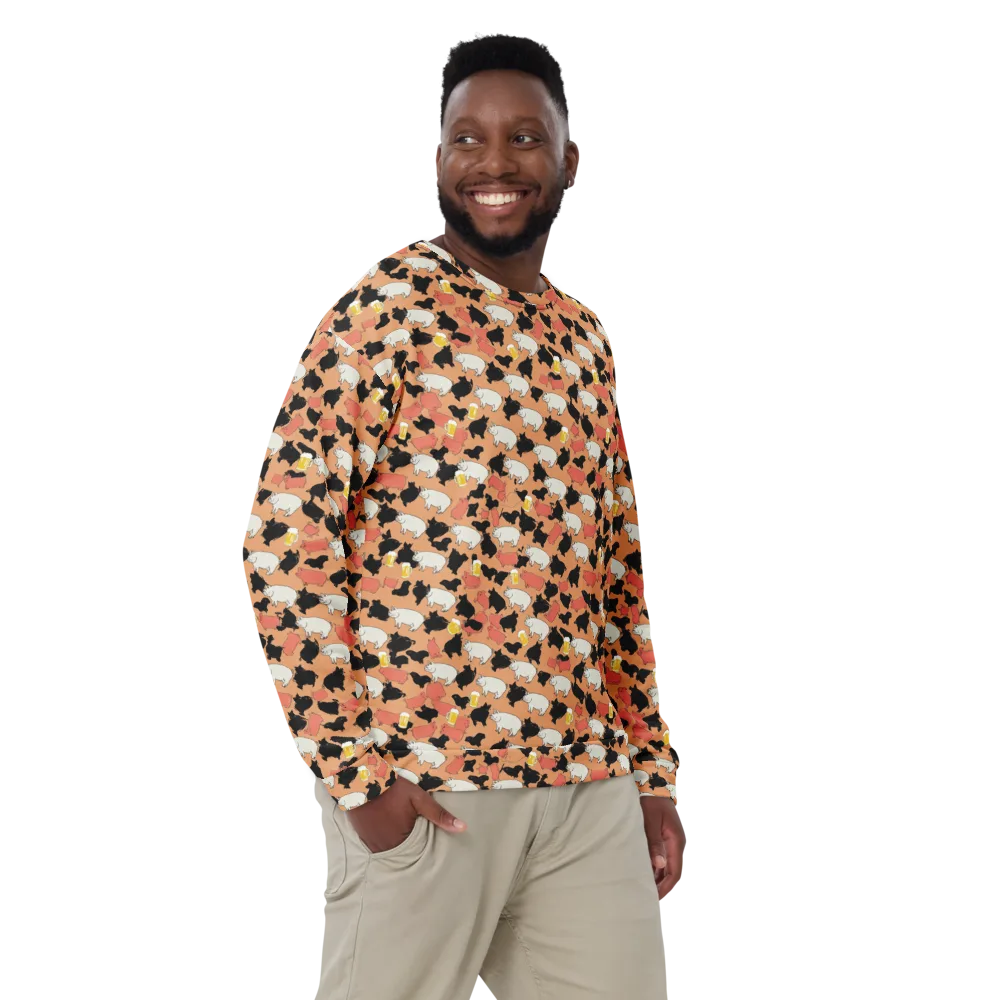 Porcine Party on Sweatshirt — Front